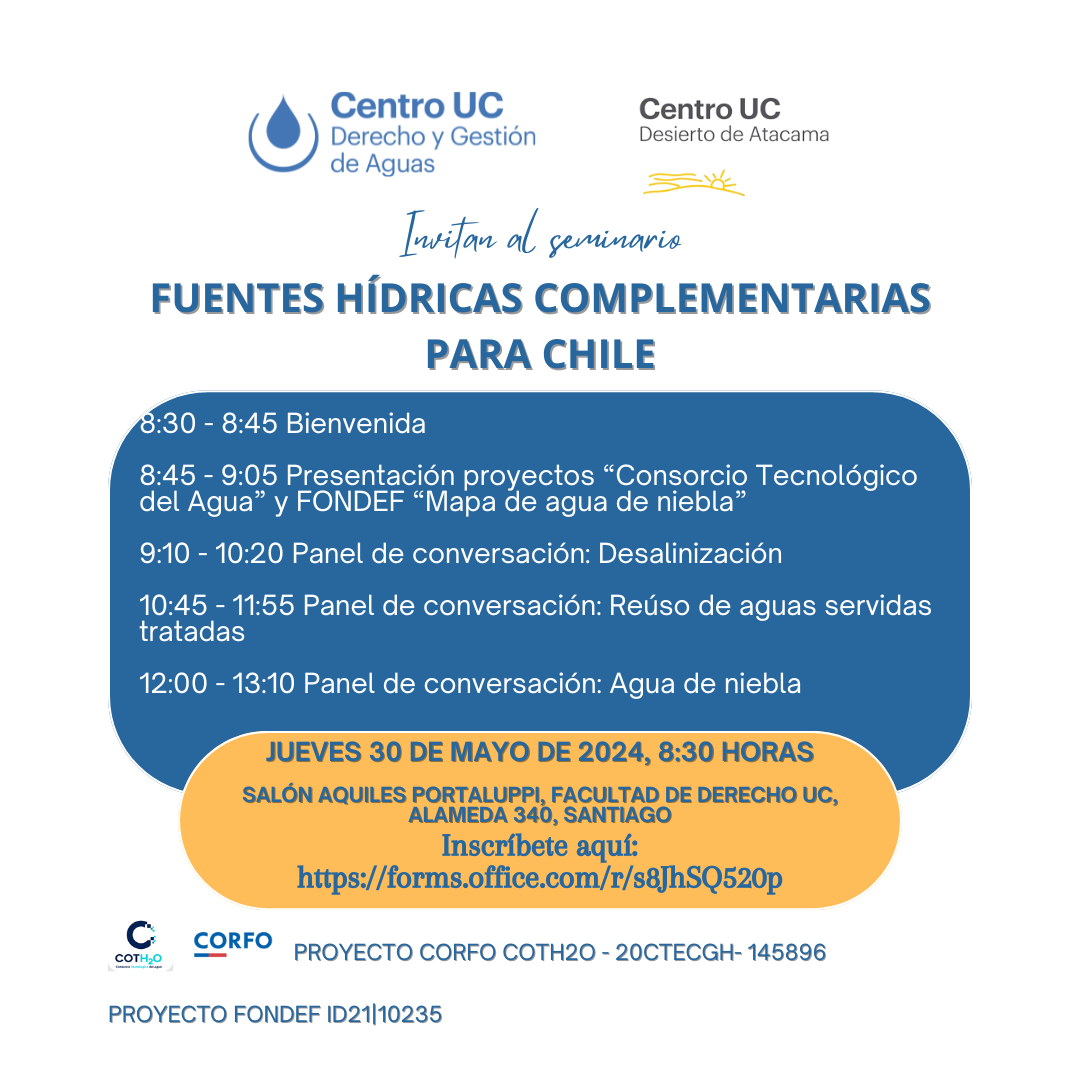 Seminario: Fuentes hídricas complementarias para Chile